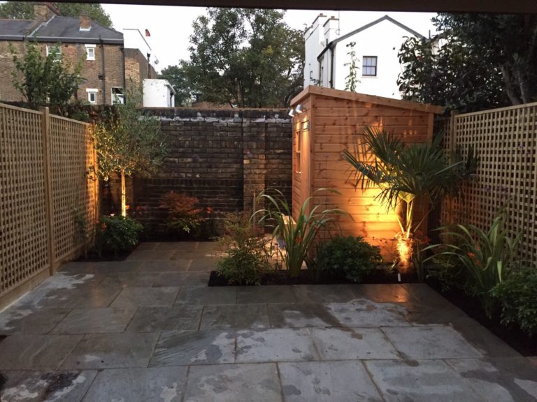 West London, patio, shed, lighting, landscaping, West London